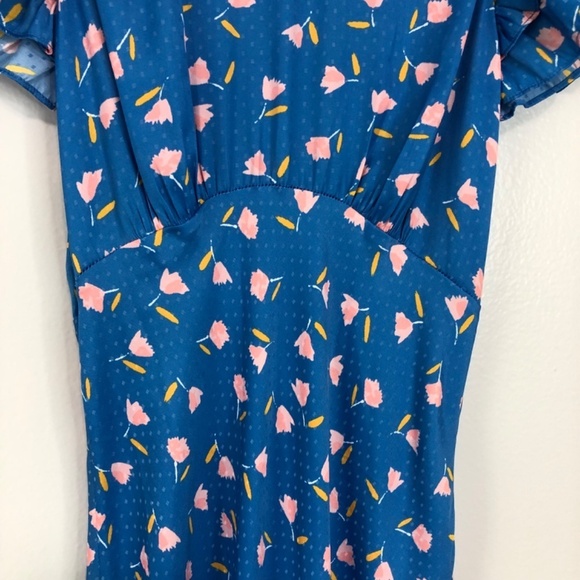 Saylor Jen Blue Floral Polka Dot Maxi Dress XS - Picture 15 of 15